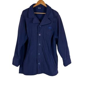 Vintage Disney Cast Member Fleece Jacket Magic Kingdom Park Operations Navy Sz L